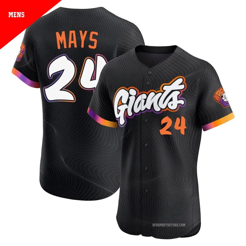 Men's ＃24 Willie Mays San Francisco Giants Anthracite Elite 2025 City Connect Jersey