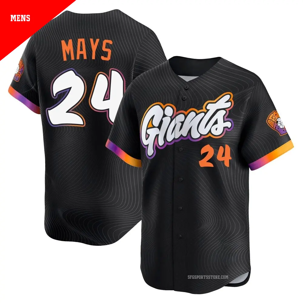 Men's ＃24 Willie Mays San Francisco Giants Anthracite Limited 2025 City Connect Jersey