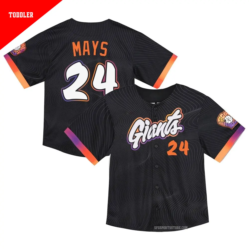 Toddler ＃24 Willie Mays San Francisco Giants Anthracite Limited 2025 City Connect Jersey