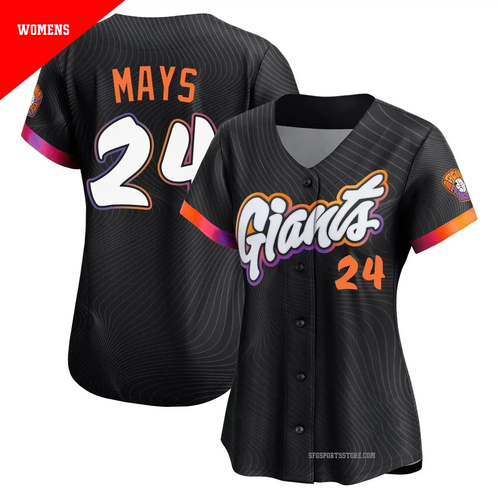 Women's ＃24 Willie Mays San Francisco Giants Anthracite Limited 2025 City Connect Jersey