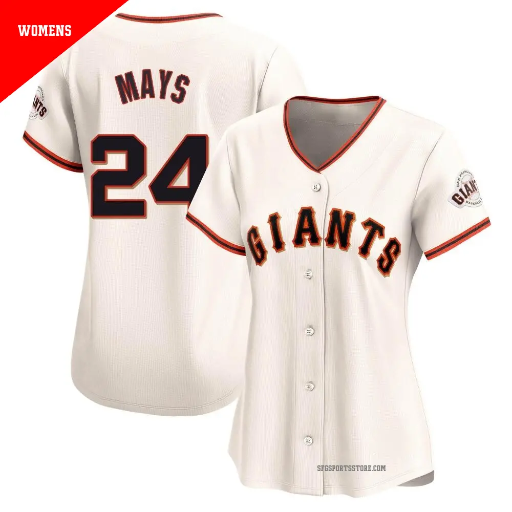 Women's ＃24 Willie Mays San Francisco Giants Cream Limited Home Jersey