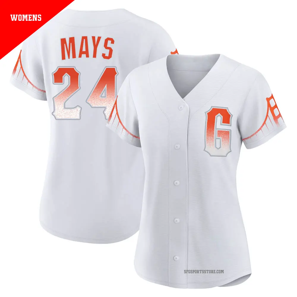 Women's ＃24 Willie Mays San Francisco Giants White Replica 2021 City Connect Jersey